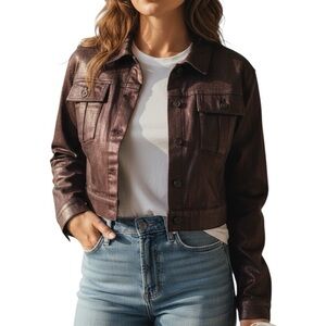 Juicy Couture Metallic Bronze Cropped Jacket size XL